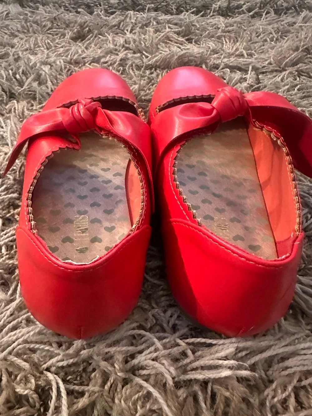 Girls Red Bow Ballet Flats - Size 5